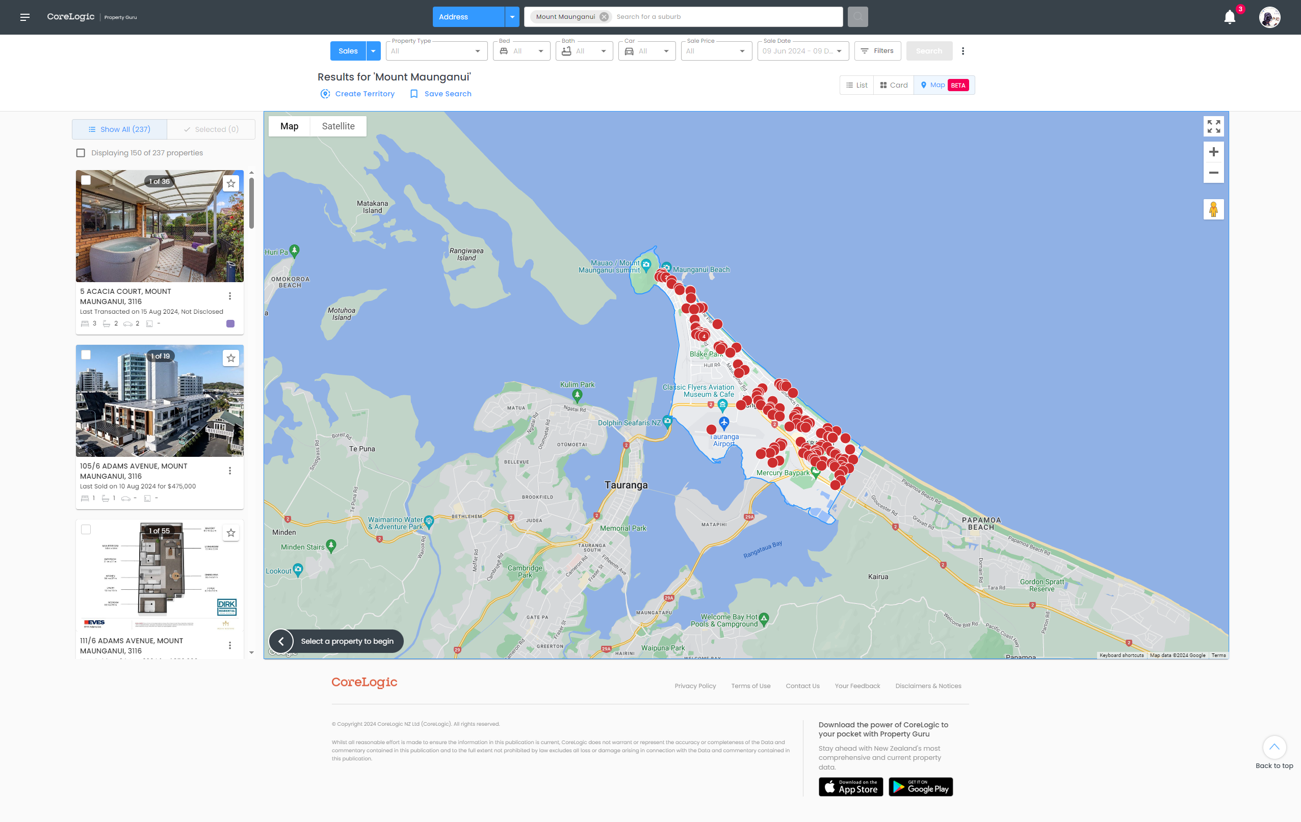 Map view in Property Guru